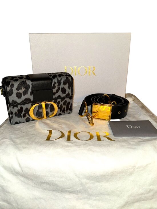 Christian Dior Limited Edition Ponyhair Montaigne 30 Leather Handbag - Picture 1 of 11